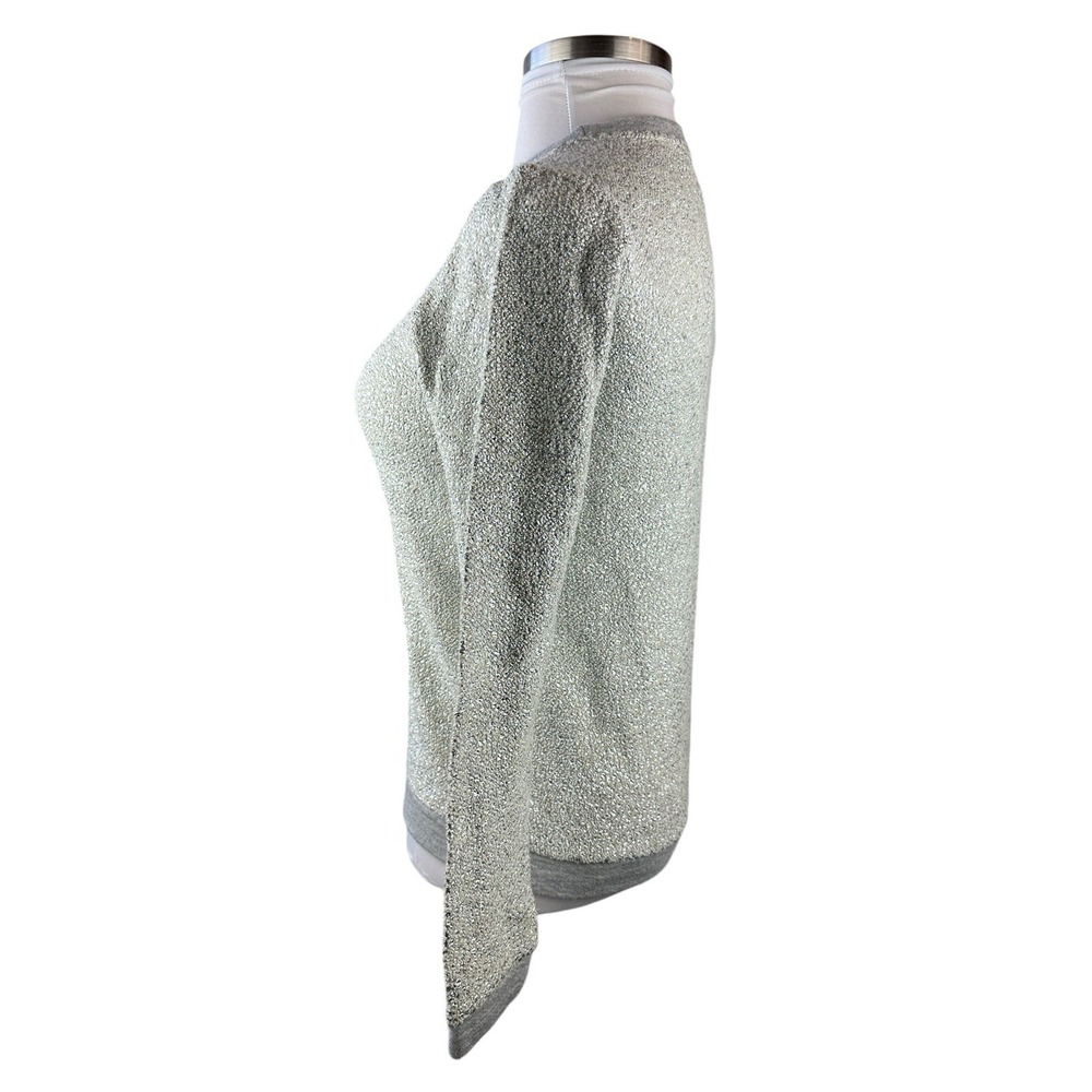 New Anthropologie x Dolan Left Coast Shine Sweater Silver Textured Pullover XS - Picture 13 of 16